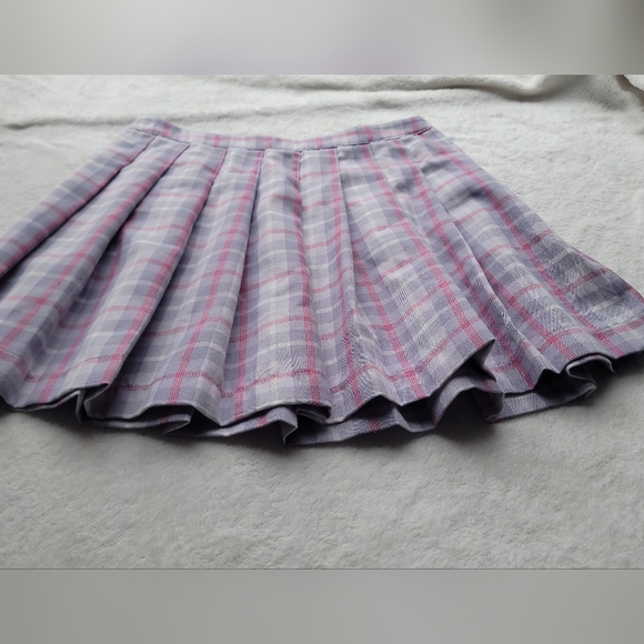 Self Esteem Pastel Lilac Purple Plaid Pleated Skirt Size Small - Picture 6 of 8